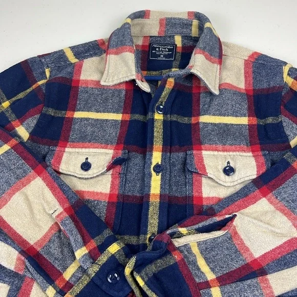 Abercrombie & Fitch thick flannel layering jacket EUC - Picture 7 of 12